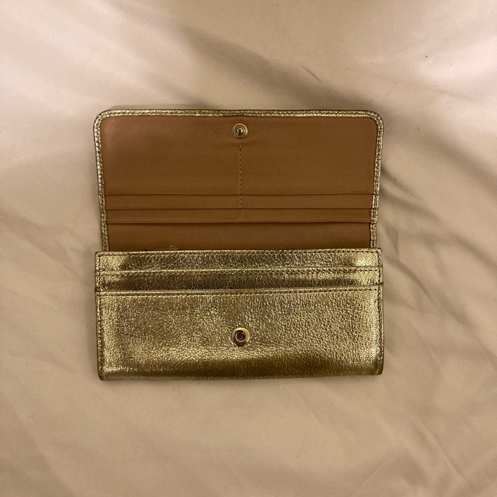 Jimmy Choo Gold Metallic Star-Stud Wallet - Picture 2 of 7